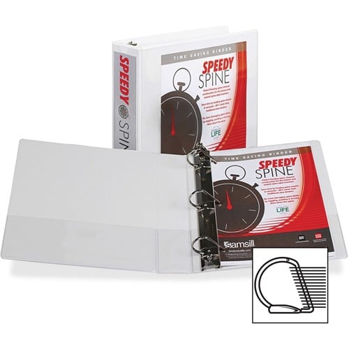 Samsill White Speedy Spine D-Ring View Binder - 12pk