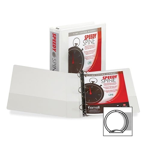 Samsill White Speedy Spine Round Ring View Binder - 12pk