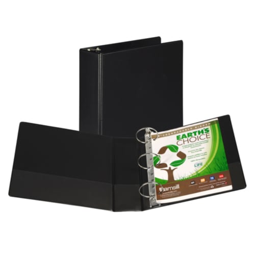 Samsill 3" Black Earth's Choice Round Ring Storage Binder - 12pk