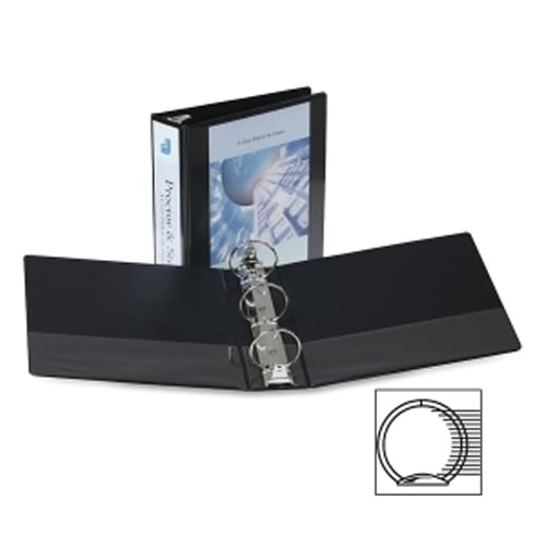 Samsill 3" Black Economy Insertable Round Ring View Binder - 12pk