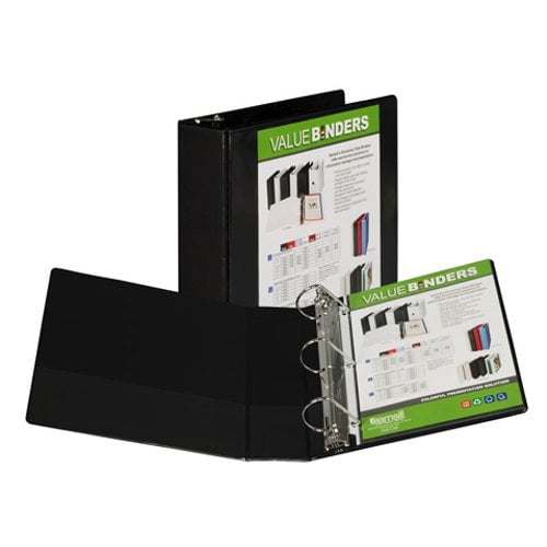 Samsill 3" Black Insertable Angle-D Ring View Binder - 12pk