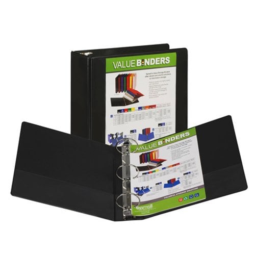 Samsill 3" Black Insertable Locking Round Ring View Binder - 12pk