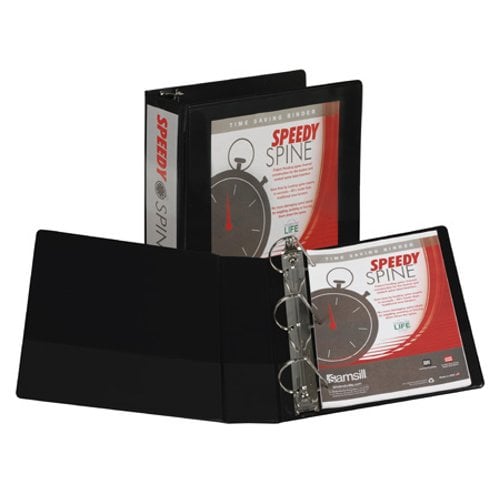 Samsill 3" Black Speedy Spine D-Ring View Binder - 12pk