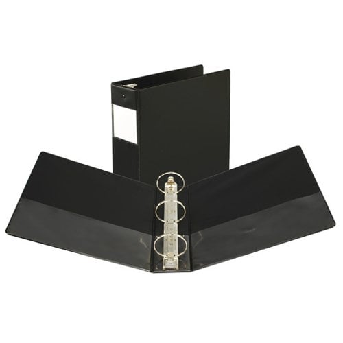 Samsill 3" Black Value Plus Round Ring Binder w/ Label Holder - 12pk