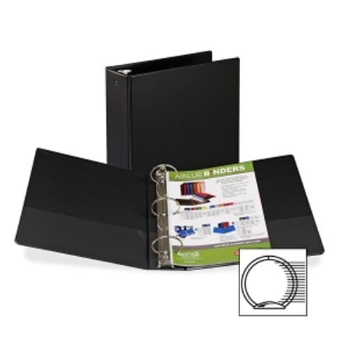 Samsill  3" Black Value Round Ring Storage Binder - 12pk