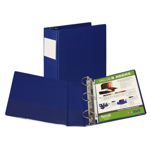 Samsill Blue Value Plus Angle-D Ring Binder with Label Holder