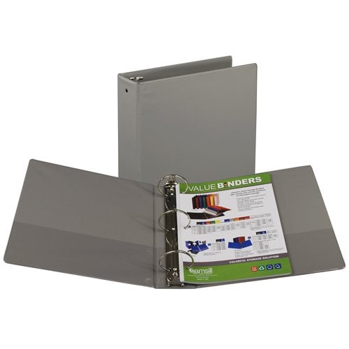 Samsill Gray Value Round Ring Storage Binder