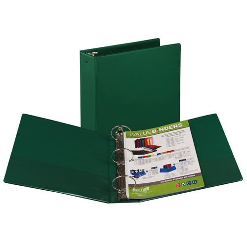 Samsill 3" Green Value Round Ring Storage Binder - 12pk
