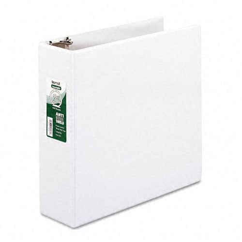 Samsill 3" White Clean Touch Antimicrobial Round Ring View Binder - 12pk