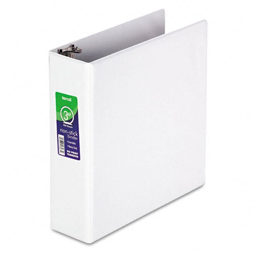 Samsill 3" White Nonstick Round Ring View Binder - 12pk