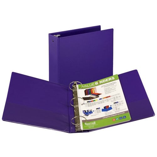 Samsill 3" Purple Value Round Ring Storage Binder - 12pk