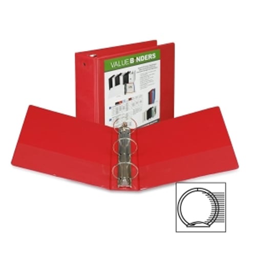 Samsill 3" Red Economy Insertable Round Ring View Binder - 12pk
