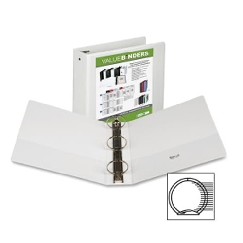 Samsill White Economy Insertable Round Ring View Binder