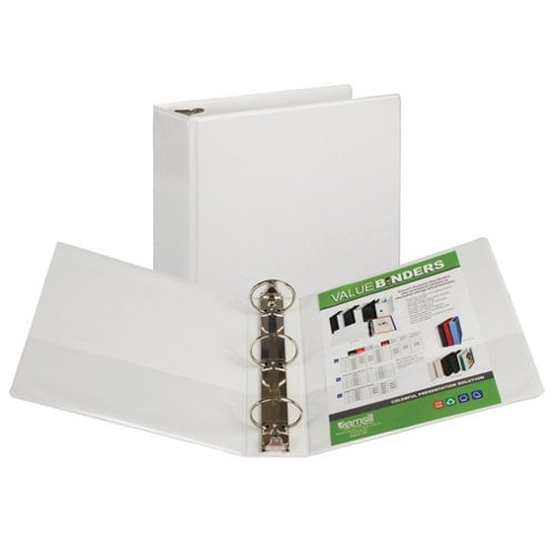 Samsill 3" White Insertable Locking Round Ring View Binder - 12pk