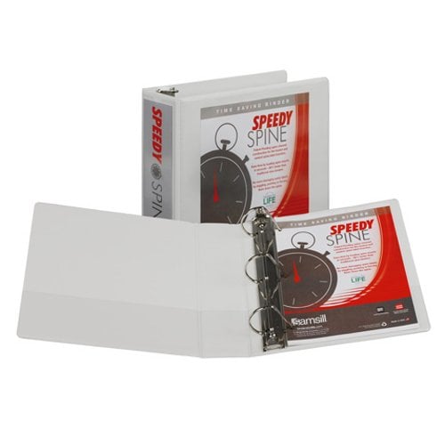 Samsill 3" White Speedy Spine D-Ring View Binder - 12pk
