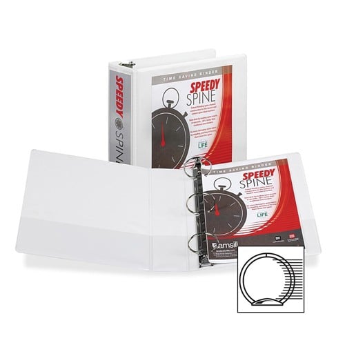 Samsill White Speedy Spine Round Ring View Binder - 12pk