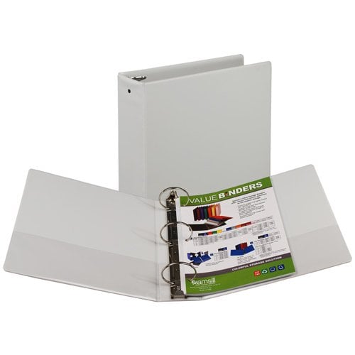Samsill White Value Round Ring Storage Binder