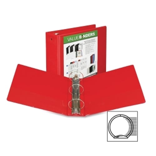 Samsill 4" Red Economy Insertable Round Ring View Binder - 6pk
