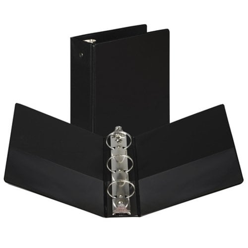 Samsill 5.5" x 8.5" Black Value Round Ring Storage Binder
