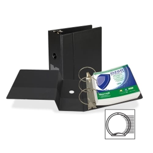 Samsill 5" Black Clean Touch Antimicrobial Round Ring Binder - 6pk