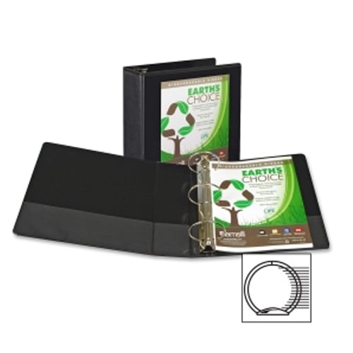 Samsill 5" Black Earth's Choice Biodegradable Round Ring View Binder - 6pk