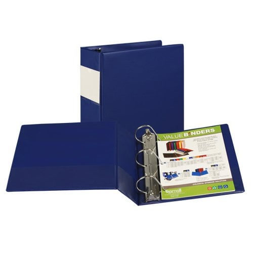 Samsill Blue Value Plus Angle-D Ring Binder with Label Holder