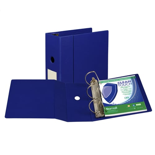 Samsill 5" Blue Clean Touch Antimicrobial D-Ring Binder - 6pk