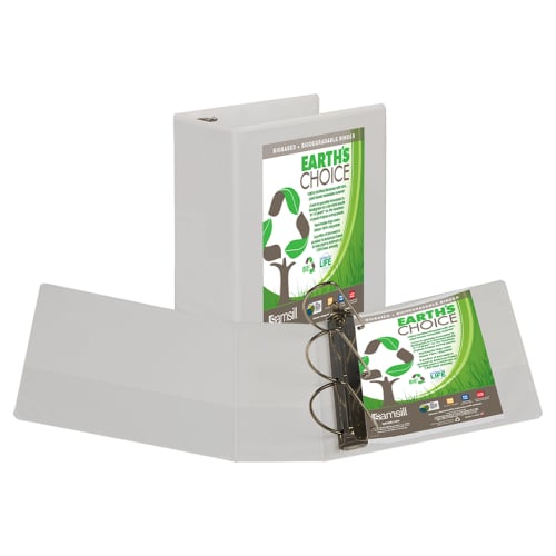 Samsill 5" White Earth's Choice Biodegradable Angle-D Ring View Binder - 6pk
