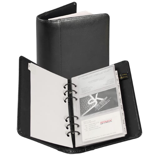 Samsill  Black Regal Leather Business Card Binder - 20pk