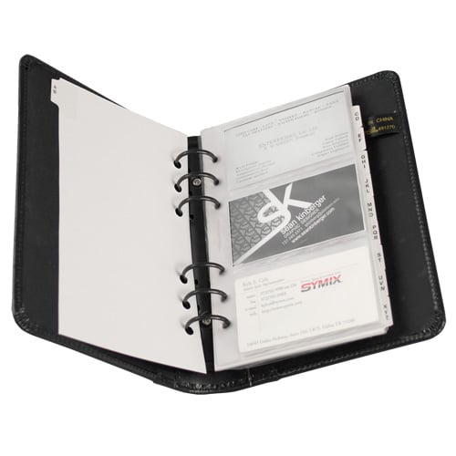 Samsill  Black Regal Leather Business Card Binder - 20pk