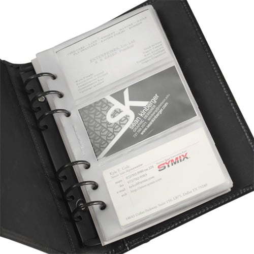 Samsill  Black Regal Leather Business Card Binder - 20pk