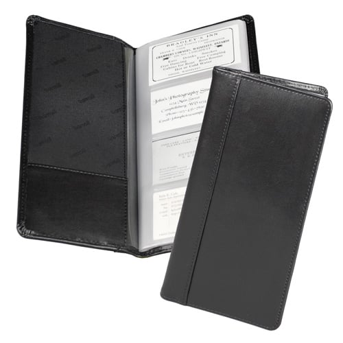 Samsill Black Regal Leather Business Card Holder - 10pk