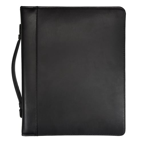 Samsill Black Regal Leather Zipper Binder Portfolio - 5pk