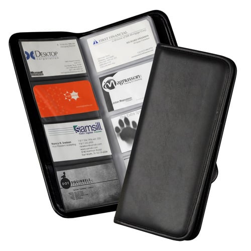Samsill Black Sterling Business Card Holder - 24pk