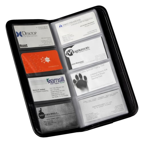 Samsill Black Sterling Business Card Holder - 24pk
