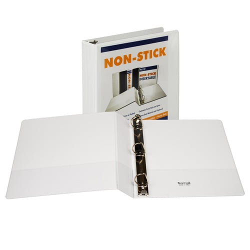 Samsill D-Ring Locking Non-Stick White View Binders