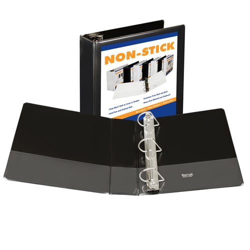 Samsill D-Ring Locking Non-Stick Black View Binders