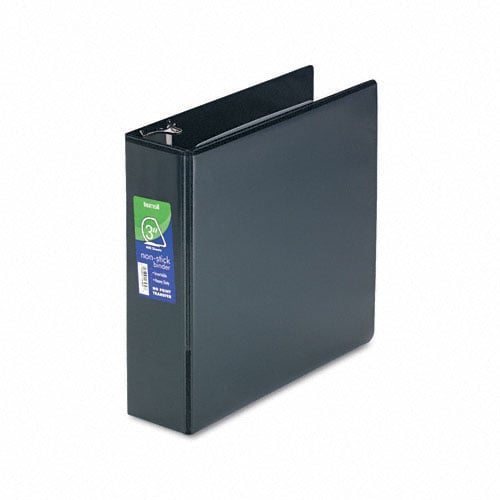 Samsill D-Ring Locking Non-Stick 3" Black View Binder - 12pk