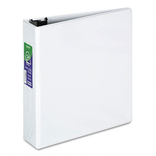 Samsill D-Ring Locking Non-Stick 3" White View Binder - 12pk
