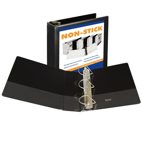 Samsill D-Ring Locking Non-Stick 4" Black View Binder - 6pk