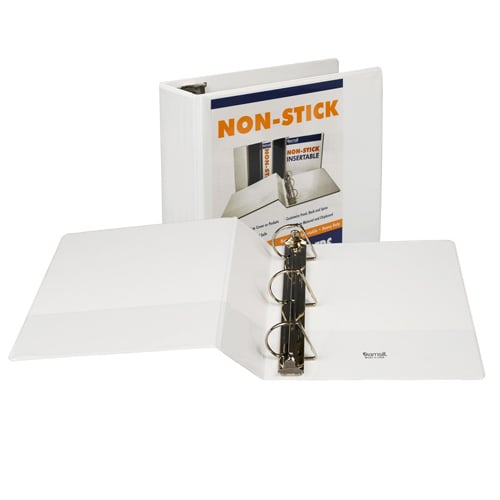 Samsill D-Ring Locking Non-Stick 4" White View Binder - 6pk
