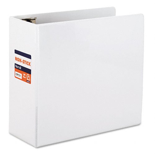 Samsill D-Ring Locking Non-Stick 5" White View Binder - 6pk
