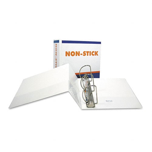 Samsill D-Ring Locking Non-Stick 5" White View Binder - 6pk