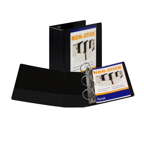 Samsill D-Ring Locking Non-Stick Black View Binders