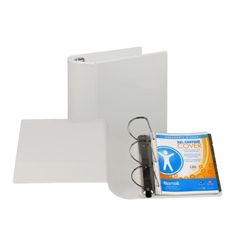 Samsill 1" White Earth's Choice Biodegradable Angle-D Ring View Binder - 12pk