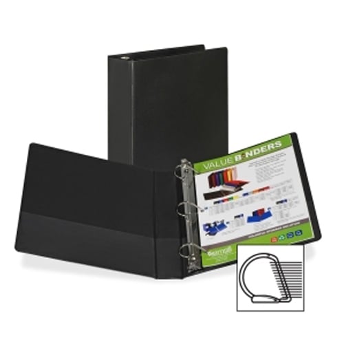 Samsill 1" Black Value Plus Angle-D Ring Storage Binder -12pk