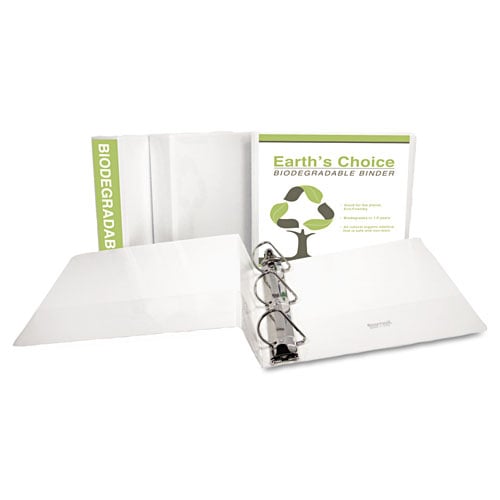 Samsill White Earth's Choice Biodegradable Angle-D Ring View Binders