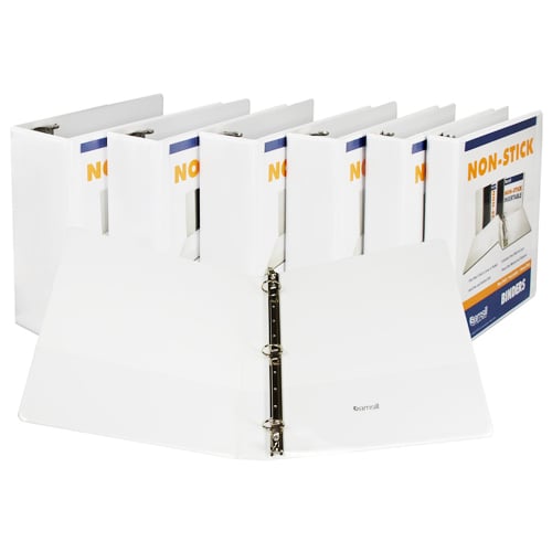 Samsill White Nonstick Round Ring View Binders