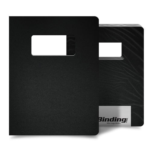 Black 55mil Sand Poly 8.75" x 11.25" Covers with Windows - 10 Sets