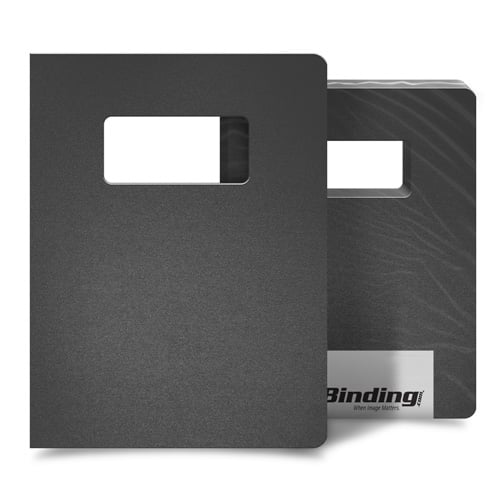 Dark Gray 16mil Sand Poly 8.75" x 11.25" Covers with Windows - 25pk
